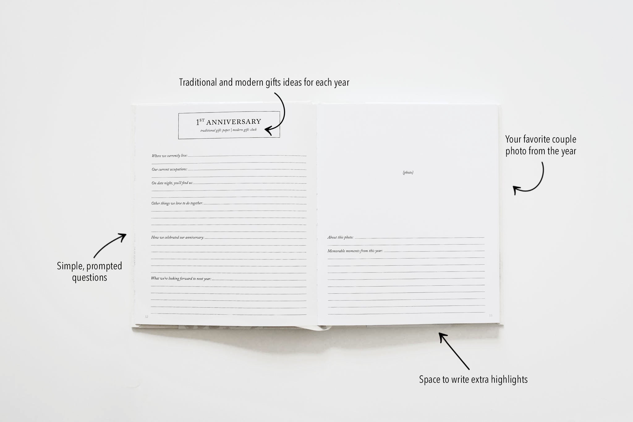 Anniversary Journal by Duncan & Stone | Wedding Journal Book For Couples | Marriage Scrapbook Gift | Memory Gifts for Couples | Keepsake for Anniversaries | Perfect Couples Book | Best Couples Journal | Wedding Journal Made to Last