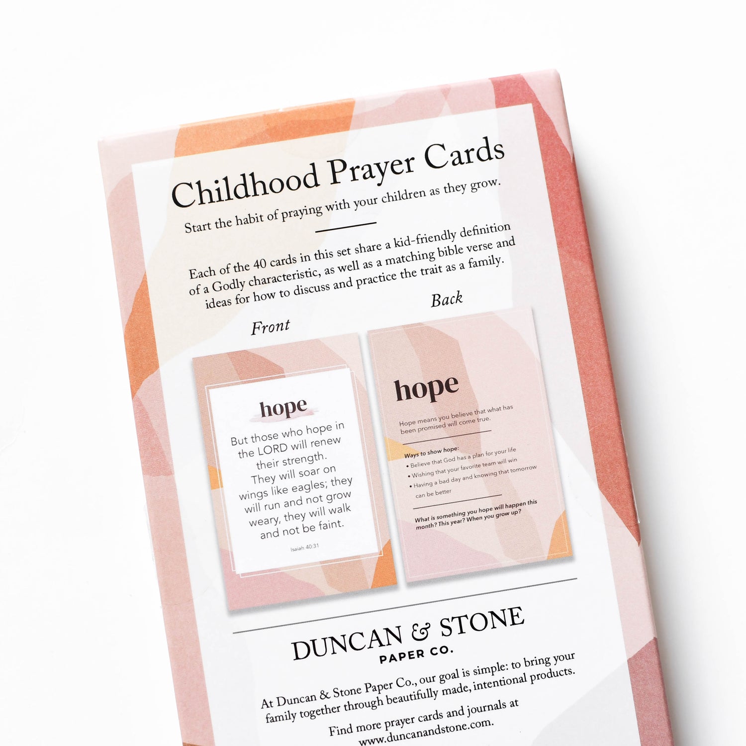 Childhood Prayer Cards by Duncan &amp; Stone | Bible Verse Cards for Kids | Scripture Memory Cards for Family | Christian Gift for Parents | Kids Bible Study and Devotional | Thoughtful &amp; Unique Gift for Parents | Scripture Memory Cards