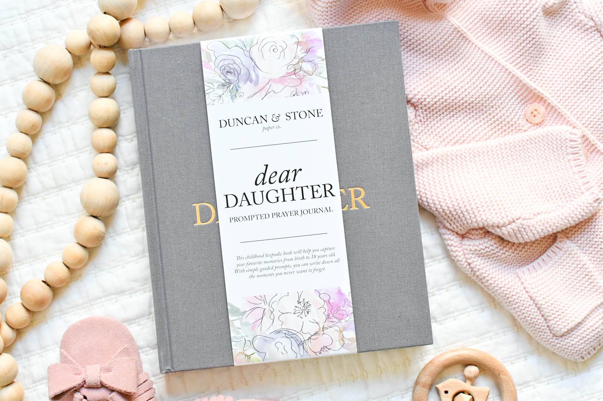 Dear Daughter: A Prompted Prayer Journal & Childhood Keepsake by Duncan & Stone | Baby Boy Memory Book | Scrapbook Album for Milestones | New Mom Gift | Christening or Baptism Gift | Baby Boy Scrapbook Album | Personalized Childhood Book