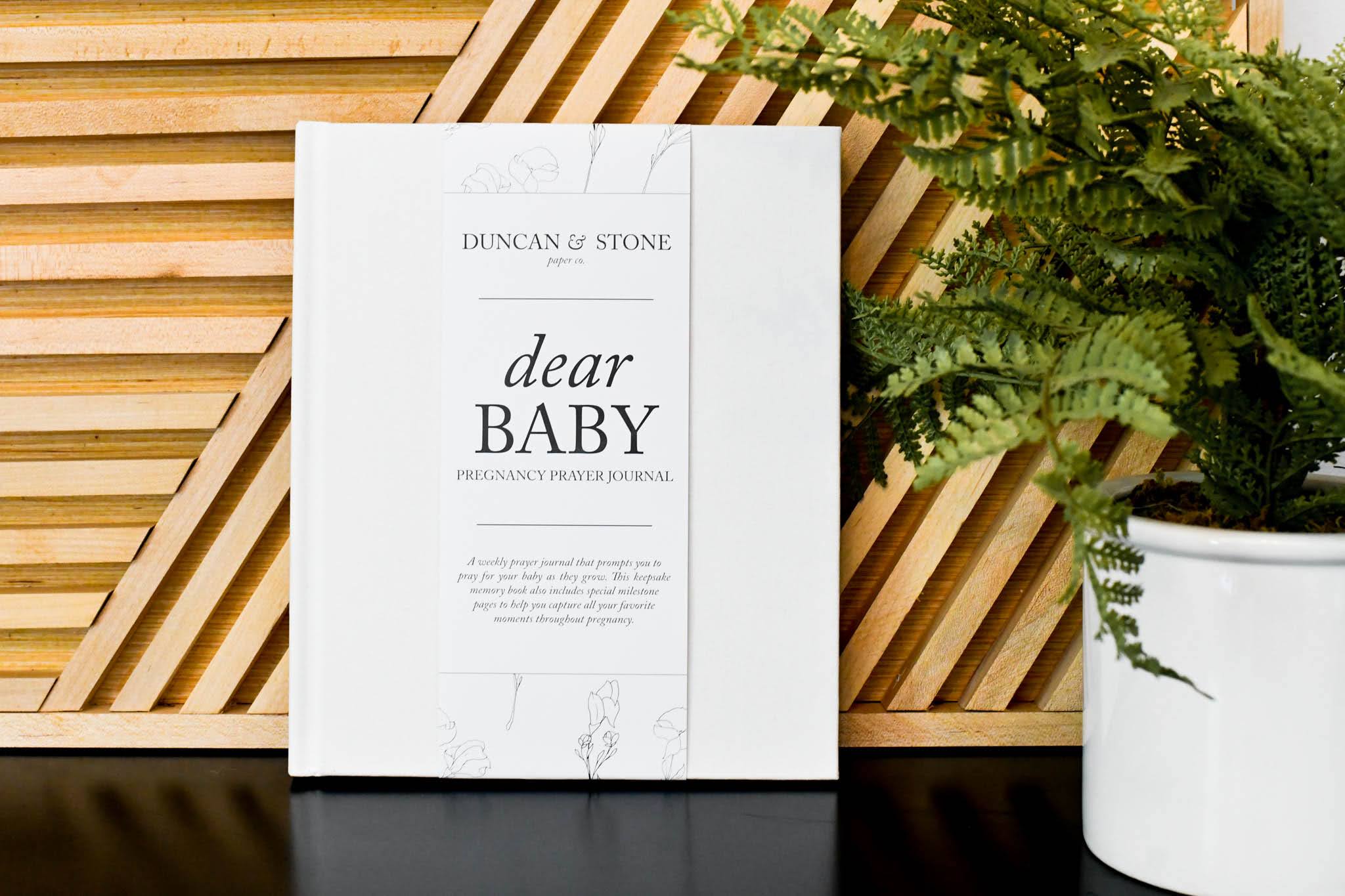 Dear Baby: A Pregnancy Prayer Journal & Memory Book for Expecting Moms by Duncan & Stone | Pregnancy Keepsake | Scrapbook Album for Milestones | Baby Announcement | New Mom to Be Gift