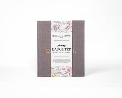 Journal titled 'Dear Daughter' by Duncan & Stone with floral design on a white background