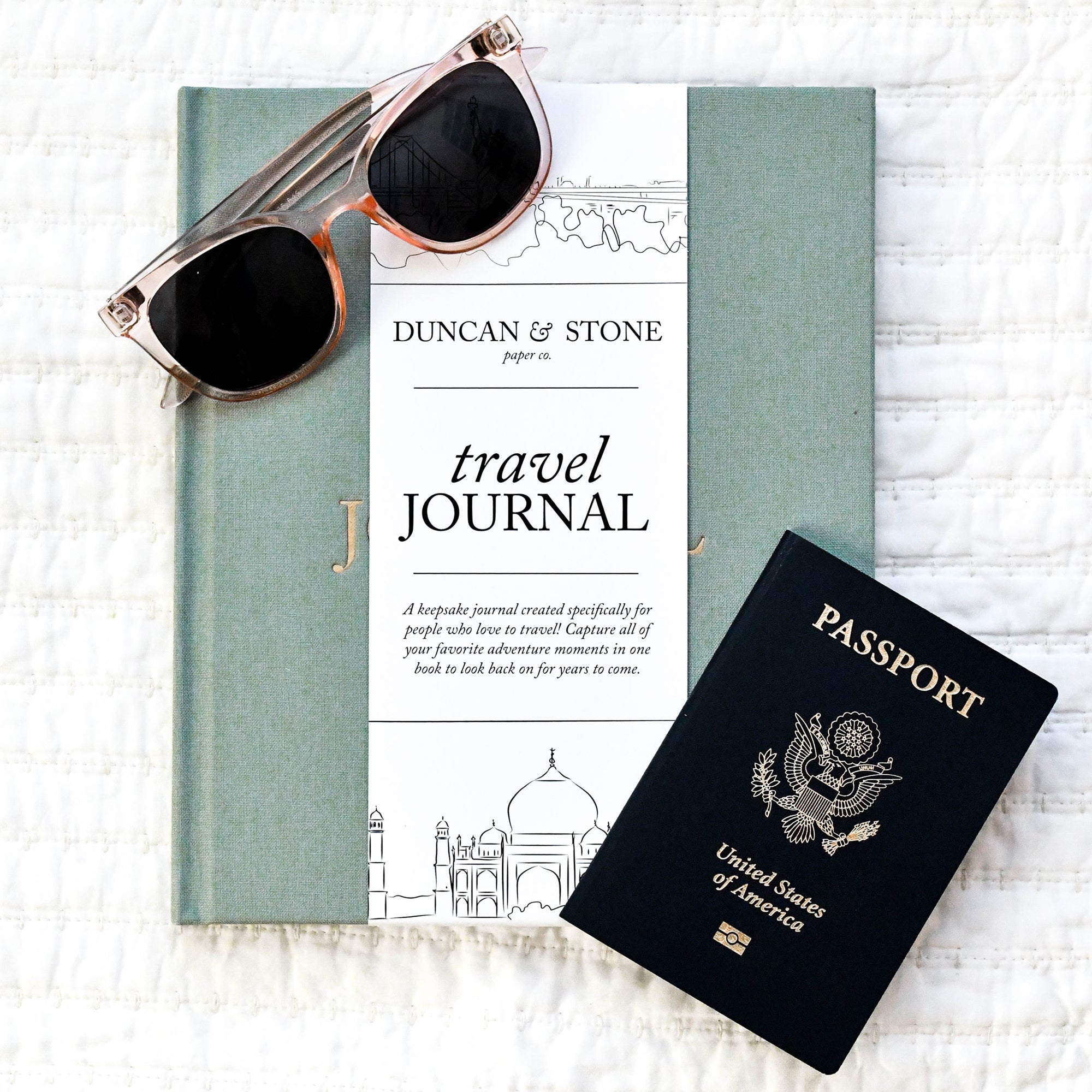 Travel Journal Book in Sand | Duncan & Stone Paper Co.