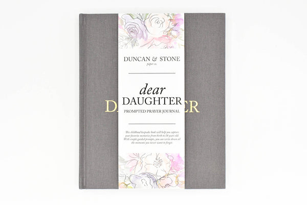 Dear Daughter: A Prompted Prayer Journal & Childhood Keepsake by Duncan & Stone | Baby Boy Memory Book | Scrapbook Album for Milestones | New Mom Gift | Christening or Baptism Gift | Baby Boy Scrapbook Album | Personalized Childhood Book