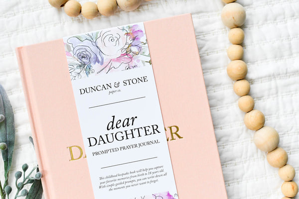 Dear Daughter: A Prompted Prayer Journal & Childhood Keepsake by Duncan & Stone | Baby Boy Memory Book | Scrapbook Album for Milestones | New Mom Gift | Christening or Baptism Gift | Baby Boy Scrapbook Album | Personalized Childhood Book