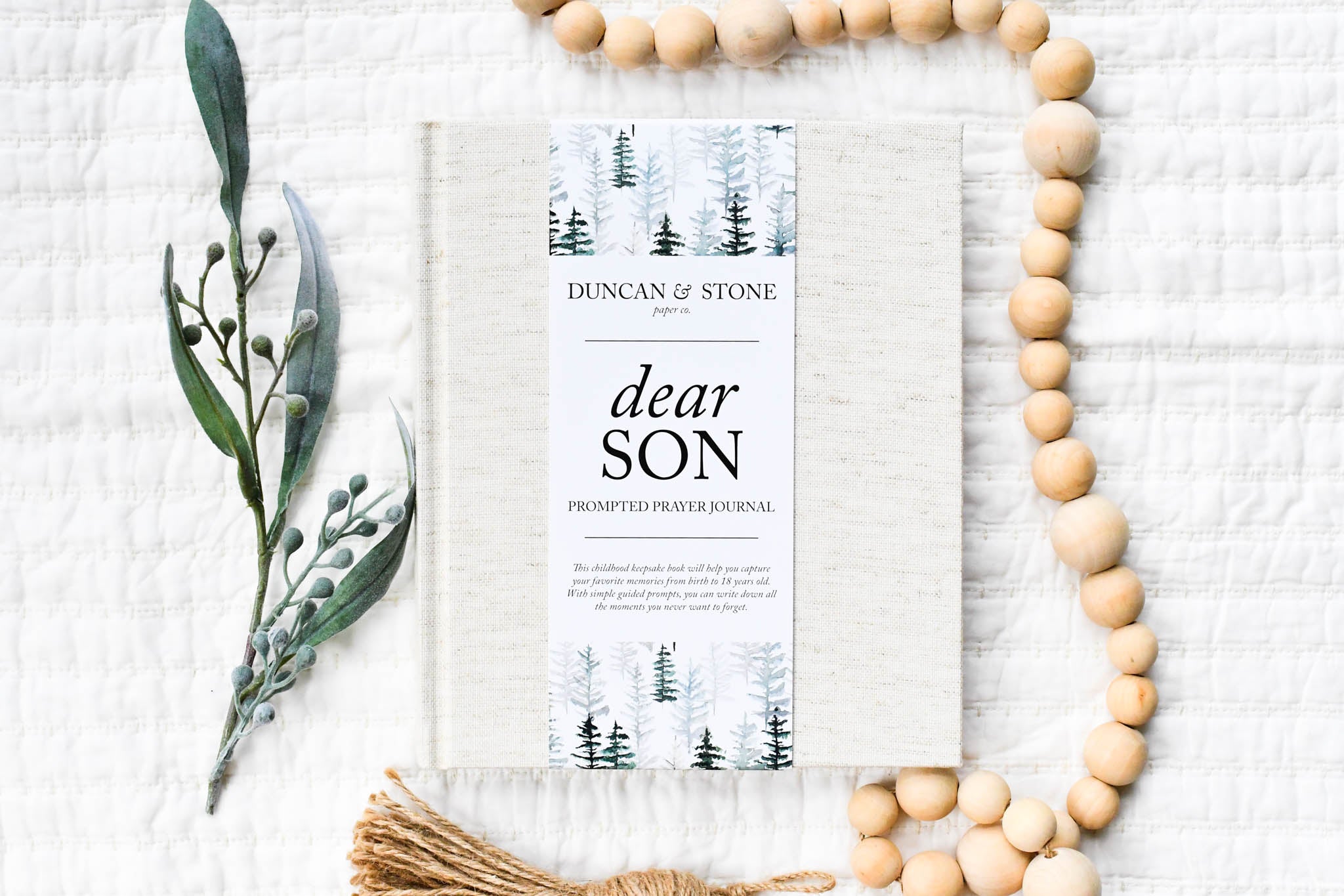 Dear Son: A Prompted Prayer Journal & Childhood Keepsake by Duncan & Stone | Baby Boy Memory Book | Scrapbook Album for Milestones | New Mom Gift | Christening or Baptism Gift | Baby Boy Scrapbook Album | Personalized Childhood Book