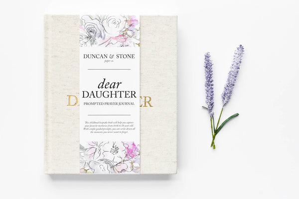 Dear Daughter: A Prompted Prayer Journal & Childhood Keepsake by Duncan & Stone | Baby Boy Memory Book | Scrapbook Album for Milestones | New Mom Gift | Christening or Baptism Gift | Baby Boy Scrapbook Album | Personalized Childhood Book