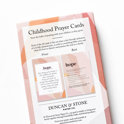 Childhood Prayer Cards by Duncan &amp; Stone | Bible Verse Cards for Kids | Scripture Memory Cards for Family | Christian Gift for Parents | Kids Bible Study and Devotional | Thoughtful &amp; Unique Gift for Parents | Scripture Memory Cards