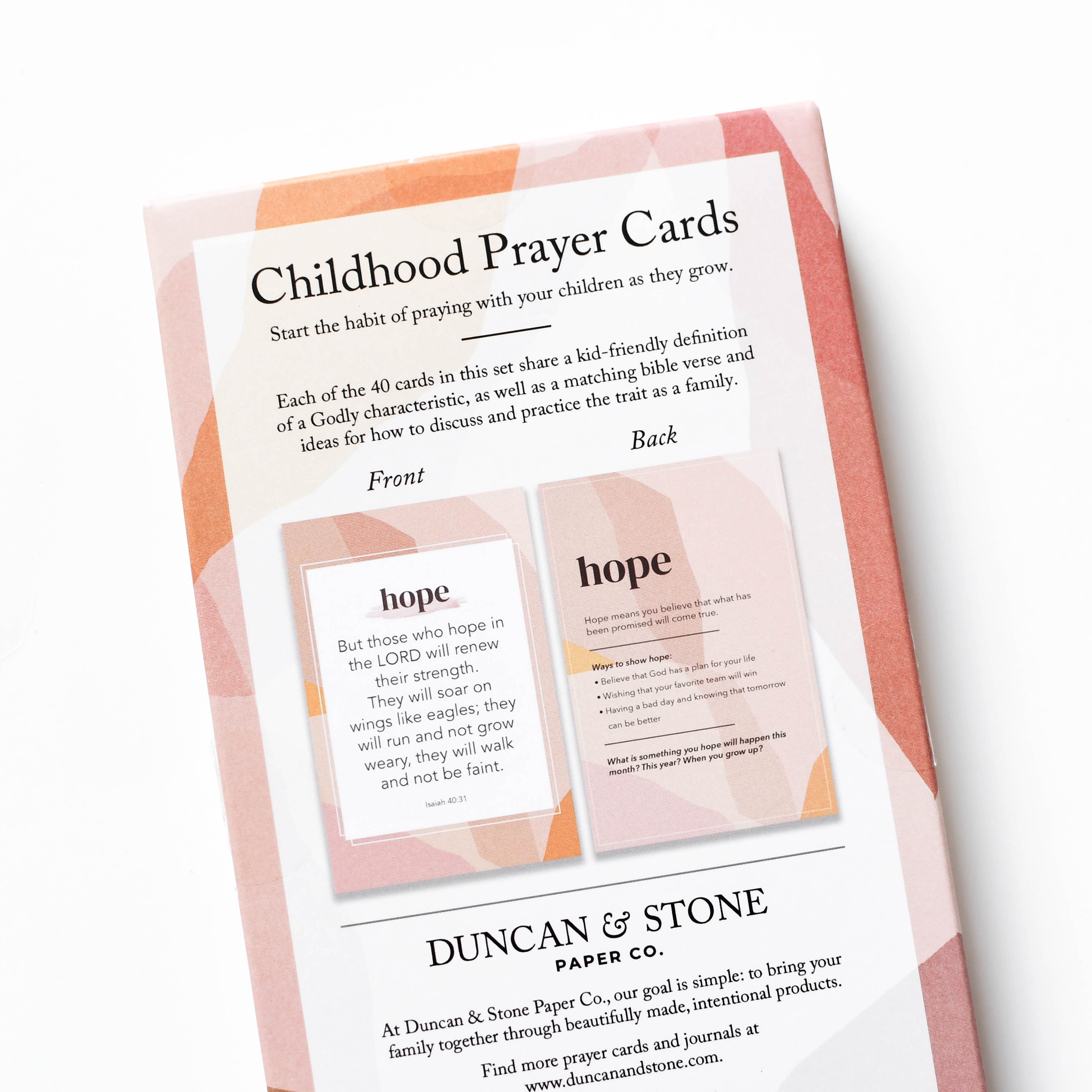 Childhood Prayer Cards by Duncan & Stone | Bible Verse Cards for Kids | Scripture Memory Cards for Family | Christian Gift for Parents | Kids Bible Study and Devotional | Thoughtful & Unique Gift for Parents | Scripture Memory Cards