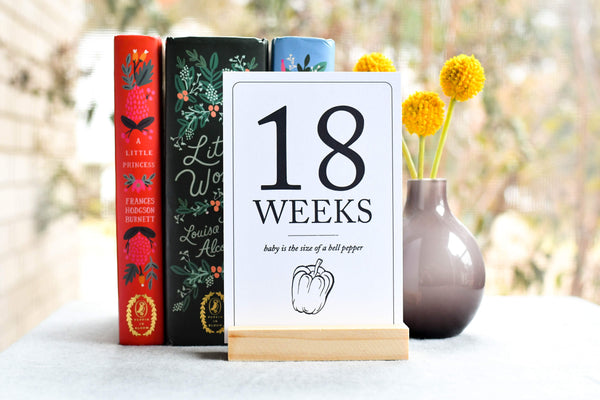 Pregnancy Milestone Cards by Duncan & Stone | Baby Announcement | Expecting Mom Gift Box | Family Shower Present | Gift for Mother to Be | Photo Props