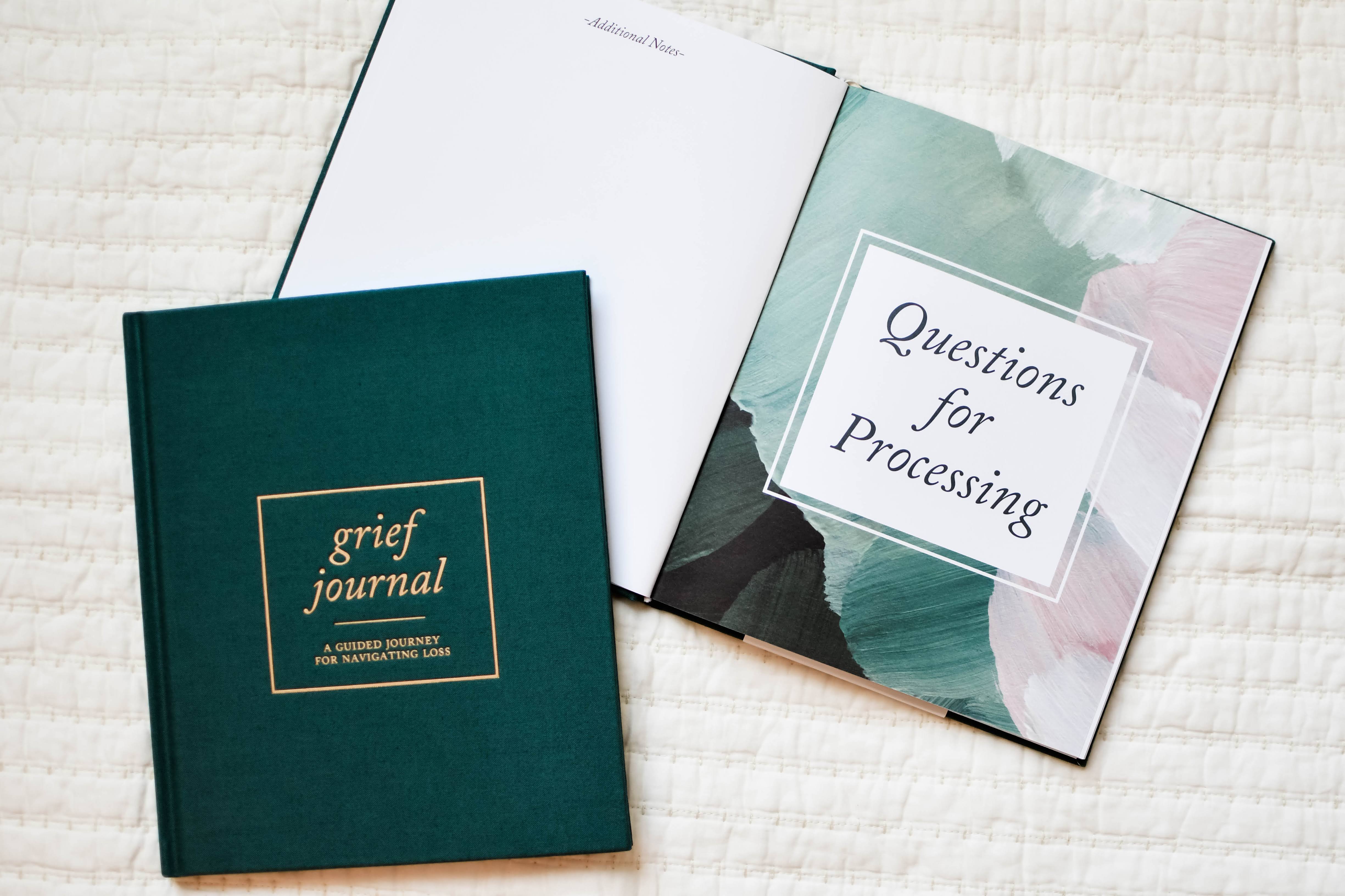 Grief Journal by Duncan & Stone - Teal | Memorial Gift for Loss of Mother | Sympathy Gift Box | Self Care Journal for Bereavement | Condolence Care Package | Funeral Gift Basket