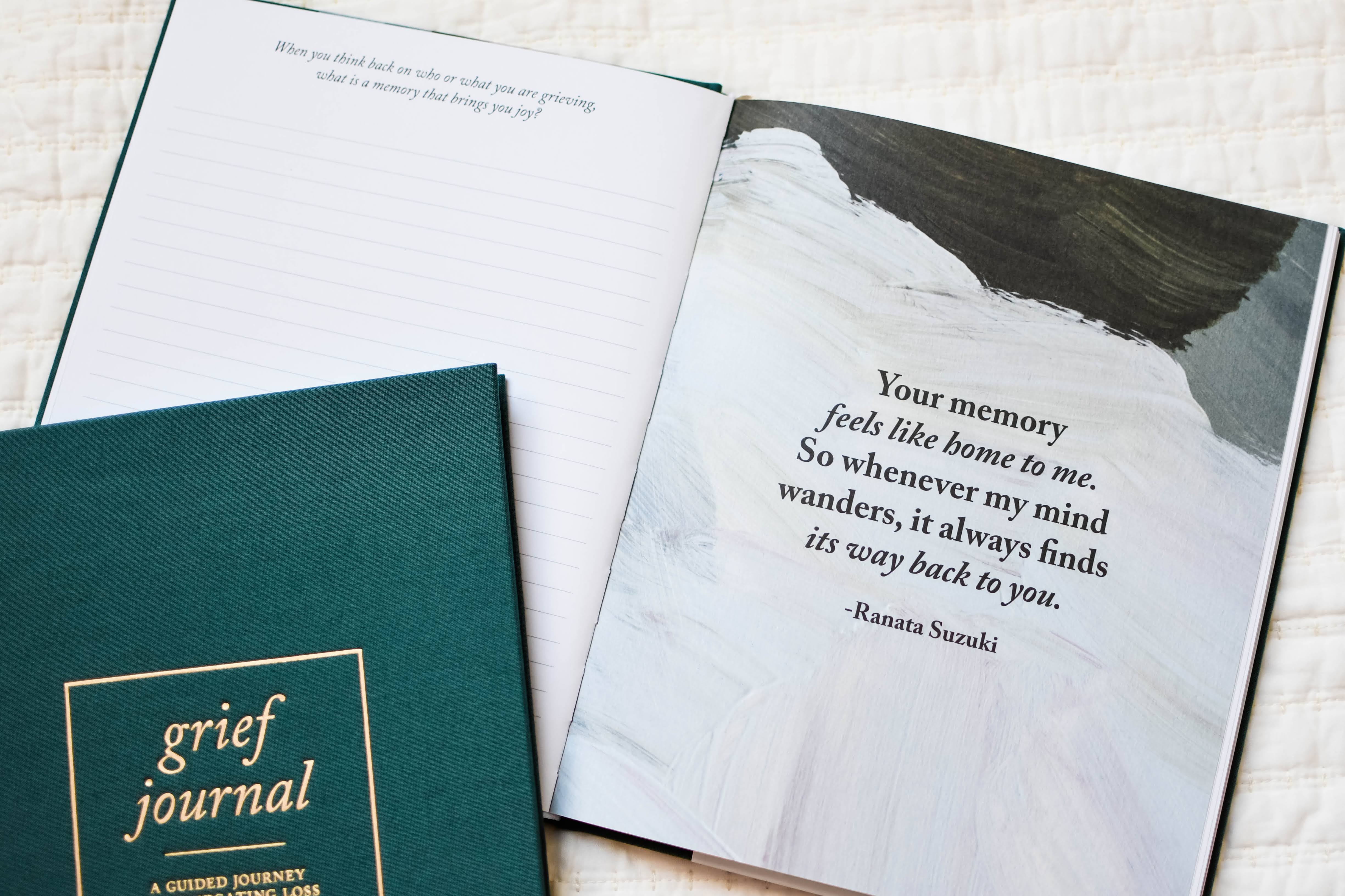 Grief Journal by Duncan & Stone - Teal | Memorial Gift for Loss of Mother | Sympathy Gift Box | Self Care Journal for Bereavement | Condolence Care Package | Funeral Gift Basket