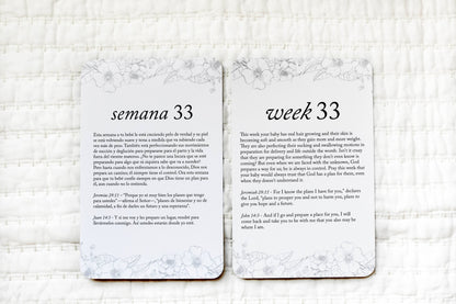 Spanish Pregnancy Prayer Cards by Duncan &amp; Stone | Expecting Mom Gift Basket | Baby Announcement | Baby Shower Present | Prompted Prayer Cards for Parents to Be