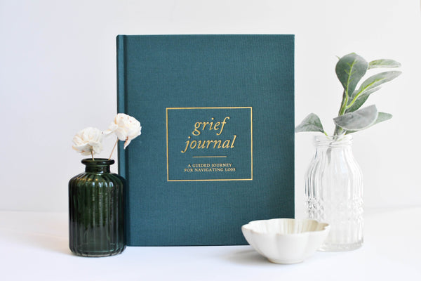 Grief Journal by Duncan & Stone - Teal | Memorial Gift for Loss of Mother | Sympathy Gift Box | Self Care Journal for Bereavement | Condolence Care Package | Funeral Gift Basket