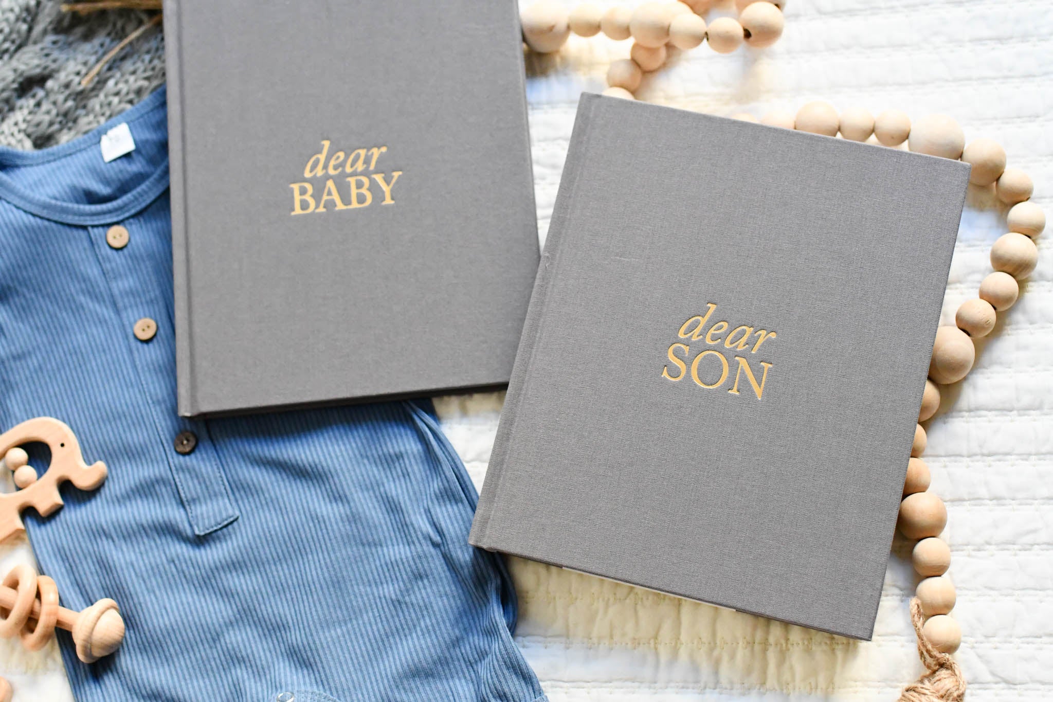 Dear Son: A Prompted Prayer Journal & Childhood Keepsake by Duncan & Stone | Baby Boy Memory Book | Scrapbook Album for Milestones | New Mom Gift | Christening or Baptism Gift | Baby Boy Scrapbook Album | Personalized Childhood Book