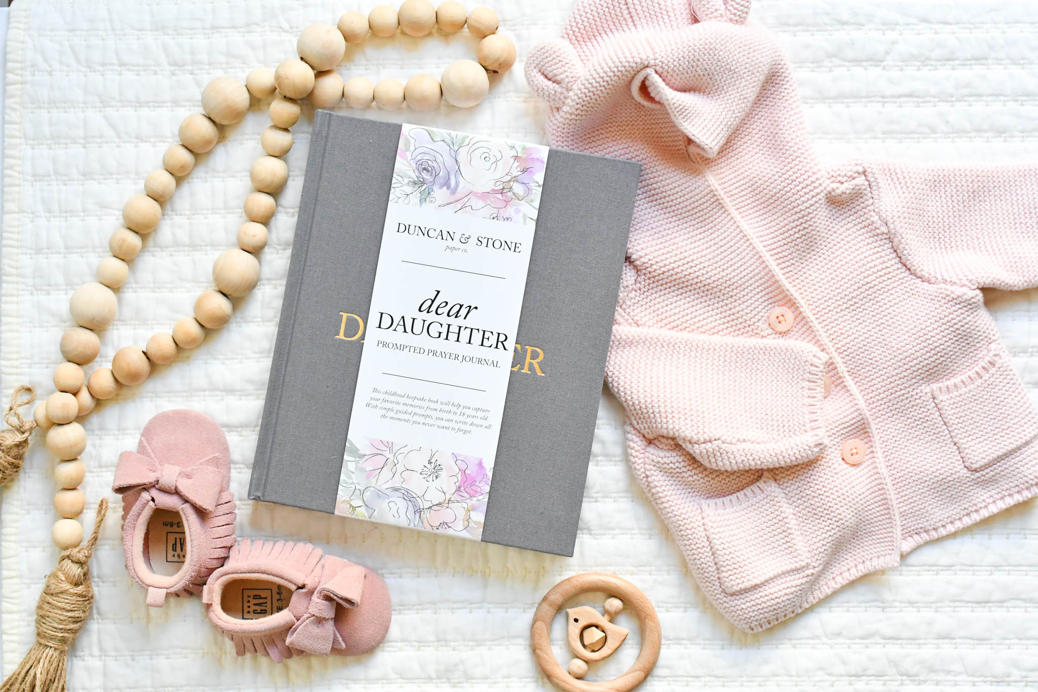 Dear Daughter: A Prompted Prayer Journal & Childhood Keepsake by Duncan & Stone | Baby Boy Memory Book | Scrapbook Album for Milestones | New Mom Gift | Christening or Baptism Gift | Baby Boy Scrapbook Album | Personalized Childhood Book