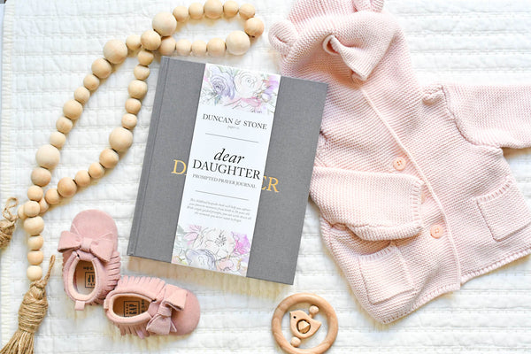 Dear Daughter: A Prompted Prayer Journal & Childhood Keepsake by Duncan & Stone | Baby Boy Memory Book | Scrapbook Album for Milestones | New Mom Gift | Christening or Baptism Gift | Baby Boy Scrapbook Album | Personalized Childhood Book