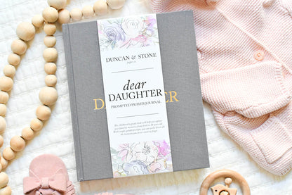 Dear Daughter: A Prompted Prayer Journal &amp; Childhood Keepsake by Duncan &amp; Stone | Baby Boy Memory Book | Scrapbook Album for Milestones | New Mom Gift | Christening or Baptism Gift | Baby Boy Scrapbook Album | Personalized Childhood Book