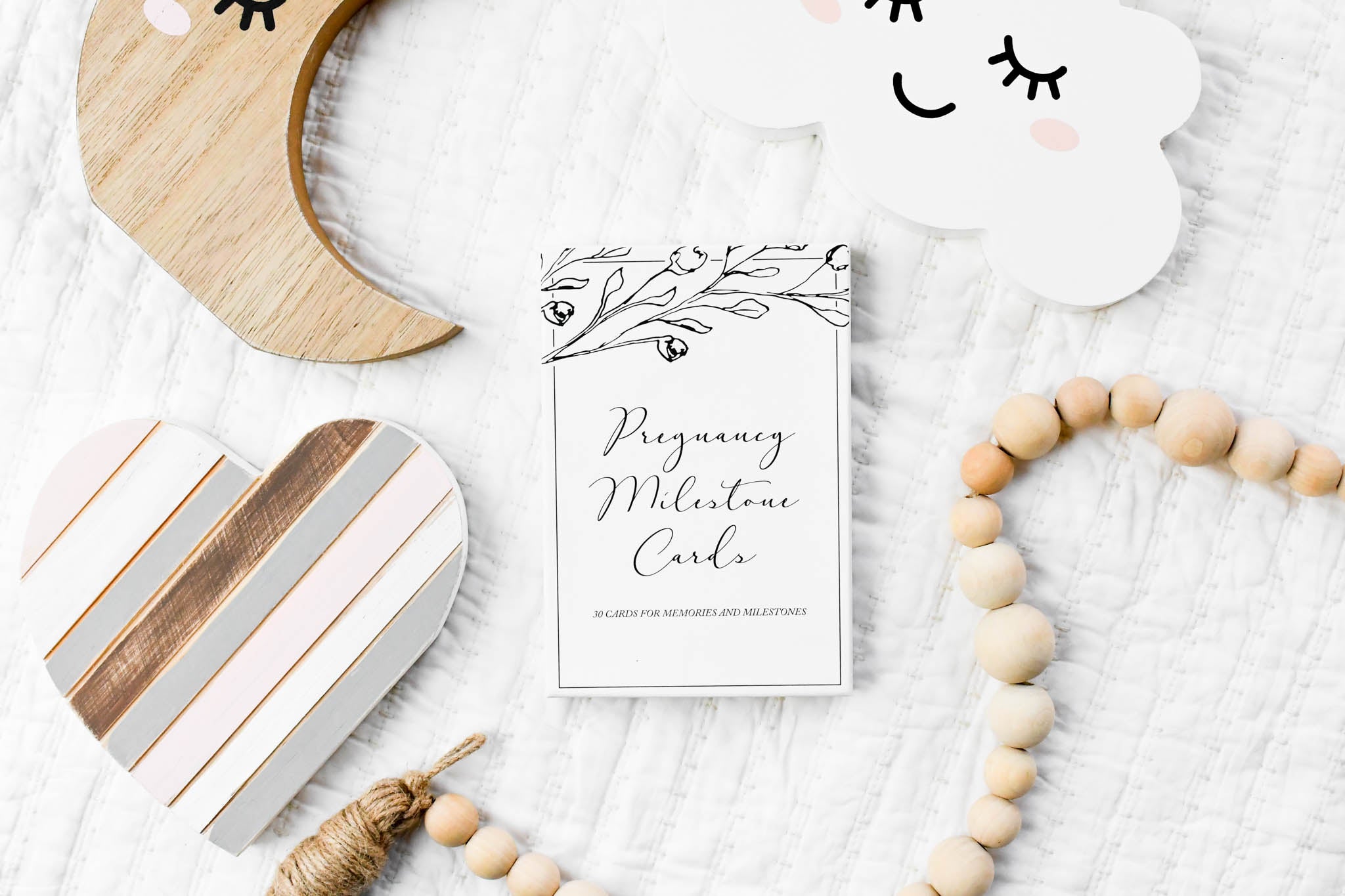 Pregnancy Milestone Cards by Duncan & Stone | Baby Announcement | Expecting Mom Gift Box | Family Shower Present | Gift for Mother to Be | Photo Props