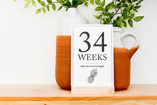 Pregnancy Milestone Cards by Duncan & Stone | Baby Announcement | Expecting Mom Gift Box | Family Shower Present | Gift for Mother to Be | Photo Props