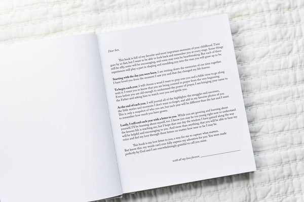Dear Son: A Prompted Prayer Journal & Childhood Keepsake by Duncan & Stone | Baby Boy Memory Book | Scrapbook Album for Milestones | New Mom Gift | Christening or Baptism Gift | Baby Boy Scrapbook Album | Personalized Childhood Book