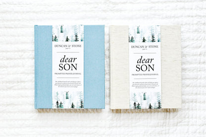 Dear Son: A Prompted Prayer Journal &amp; Childhood Keepsake by Duncan &amp; Stone | Baby Boy Memory Book | Scrapbook Album for Milestones | New Mom Gift | Christening or Baptism Gift | Baby Boy Scrapbook Album | Personalized Childhood Book