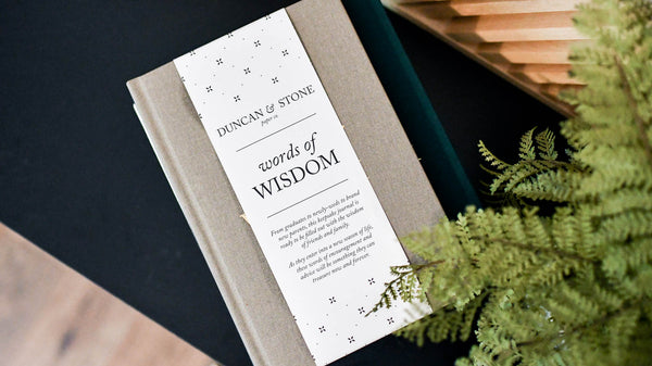 Words of Wisdom by Duncan & Stone - Taupe | Guest Book for Bridal Shower, Bachelorette Party & Graduation | Journal to Capture Knowledge and Experience | Diary Book for Keepsake and Memories