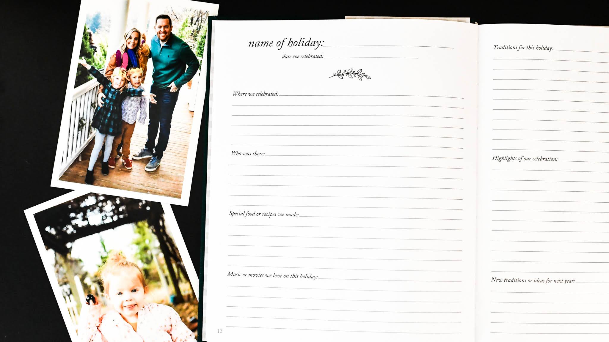 Holiday Memory Book by Duncan & Stone | Family Photo Scrapbook Album | Seasonal Traditions Keepers for Thanksgiving & Other Holidays | Keepsake Journal for Important Records | Premium Holiday Photo Album | Custom Holiday Journal