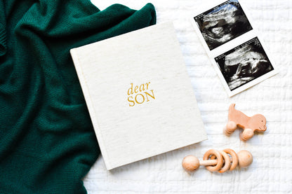 Dear Son: A Prompted Prayer Journal & Childhood Keepsake by Duncan & Stone | Baby Boy Memory Book | Scrapbook Album for Milestones | New Mom Gift | Christening or Baptism Gift | Baby Boy Scrapbook Album | Personalized Childhood Book